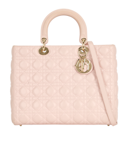 Large Lady Dior, Leather, Pink, 02MA1122, S, 2*
